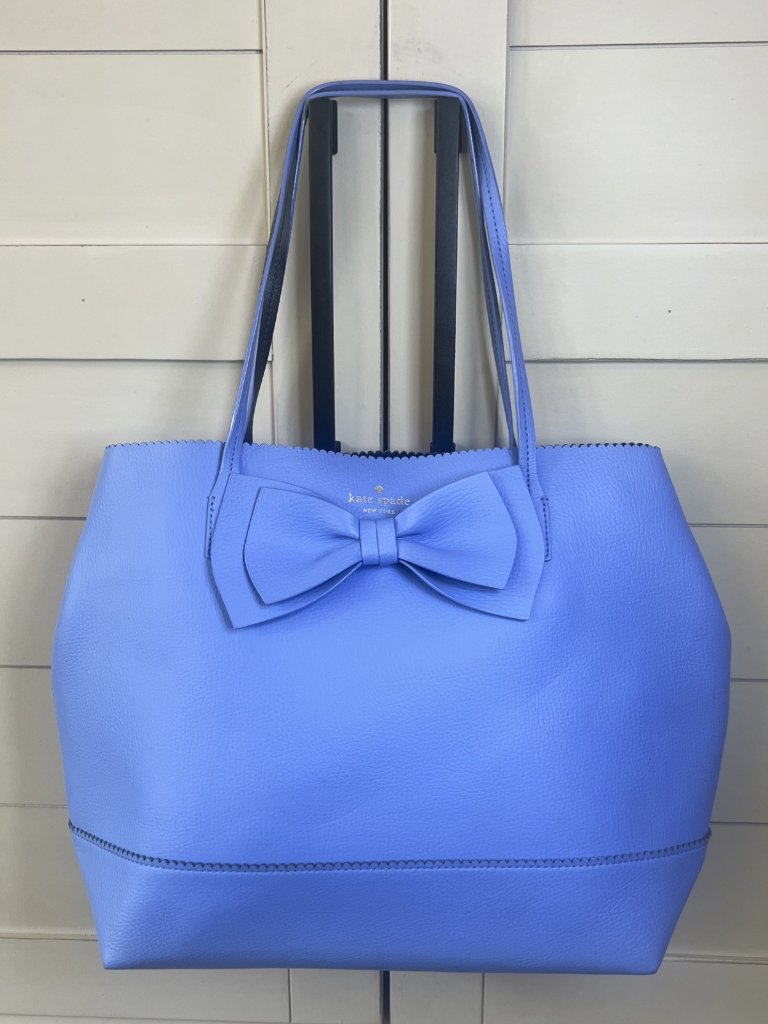 Kate Spade Vanderbilt Giorgia Periwinkle Bow Scallop Large Tote Shoulder Bag